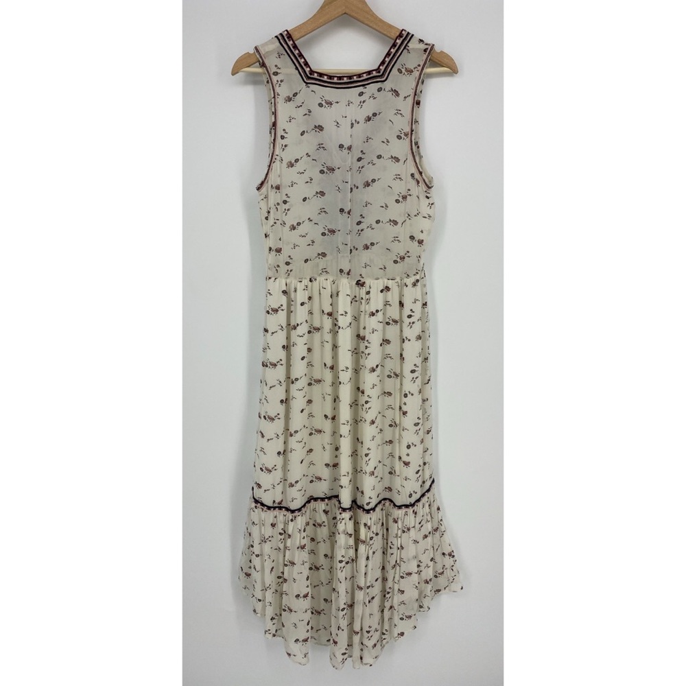 Ulla Johnson Embroidered Chiffon Silk Leena Floral Print Midi Dress - Picture 3 of 13